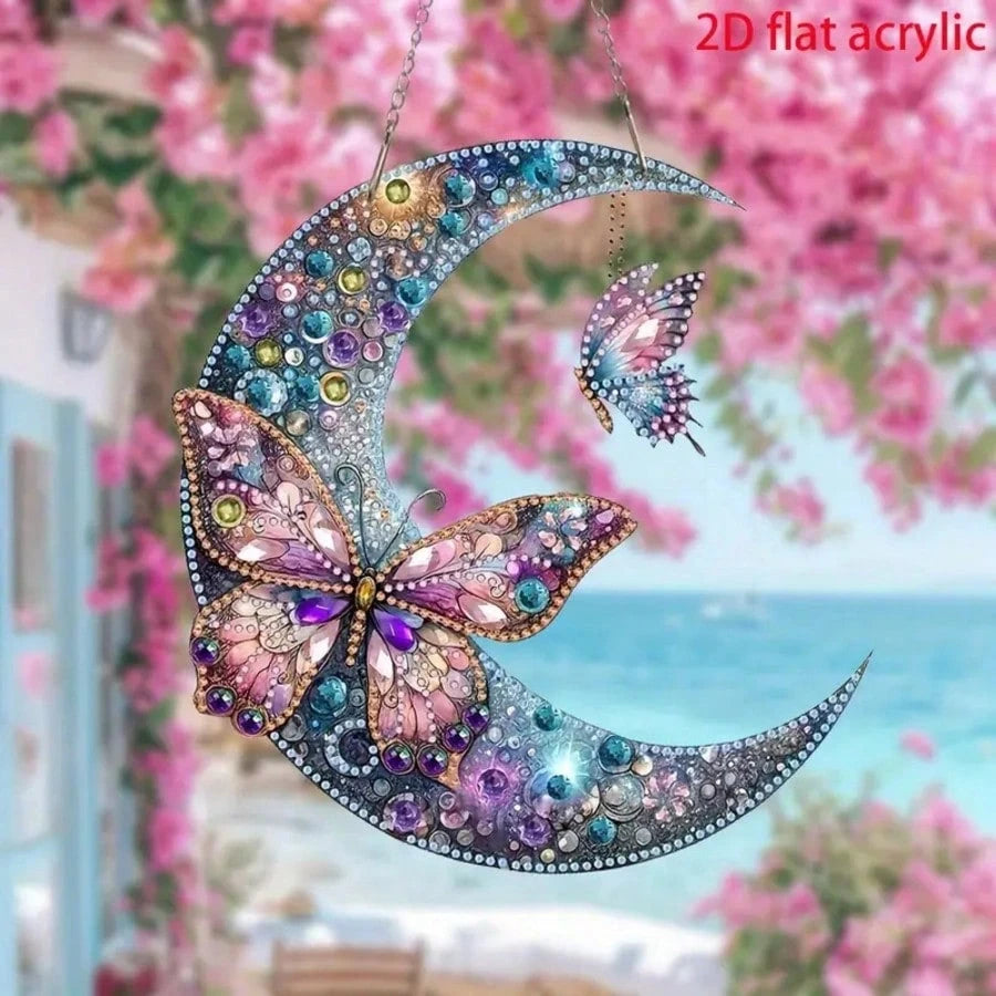 2D Acrylic 5D Diamond Painting Kit, DIY Diamond Mosaic Pendant, Asymmetrical Crystal, Suitable For Beginner Acrylic Mosaic Craft, Home Wall & Tabletop Decor Creative Gift, Unique Gift For Friends On H