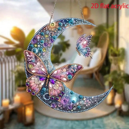 2D Acrylic 5D Diamond Painting Kit, DIY Diamond Mosaic Pendant, Asymmetrical Crystal, Suitable For Beginner Acrylic Mosaic Craft, Home Wall & Tabletop Decor Creative Gift, Unique Gift For Friends On H