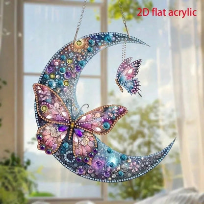2D Acrylic 5D Diamond Painting Kit, DIY Diamond Mosaic Pendant, Asymmetrical Crystal, Suitable For Beginner Acrylic Mosaic Craft, Home Wall & Tabletop Decor Creative Gift, Unique Gift For Friends On H