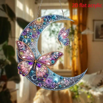 2D Acrylic 5D Diamond Painting Kit, DIY Diamond Mosaic Pendant, Asymmetrical Crystal, Suitable For Beginner Acrylic Mosaic Craft, Home Wall & Tabletop Decor Creative Gift, Unique Gift For Friends On H
