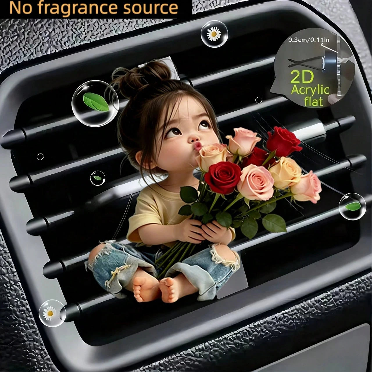 2D Flat Design, 1pc Reusable Puckered Lips Girl Car Air Freshener Diffuser Clip, Car Interior Accessory, Fragrance Diffuser, Unscented Car Aroma Diffuser With 2pcs Odorless Sponge Pads, 2D Flat Design