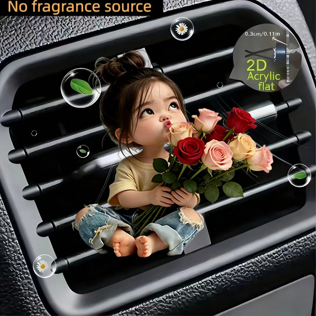 2D Flat Design, 1pc Reusable Puckered Lips Girl Car Air Freshener Diffuser Clip, Car Interior Accessory, Fragrance Diffuser, Unscented Car Aroma Diffuser With 2pcs Odorless Sponge Pads, 2D Flat Design
