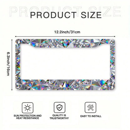 2D Plane, 2D Plane 1, 2D Plane Metal Car Chassis| Shiny Crystal Decoration, Universal For North American And Most International Vehicles, Includes Mounting Screws, Stylish And Secure Fit- 12X 6inch