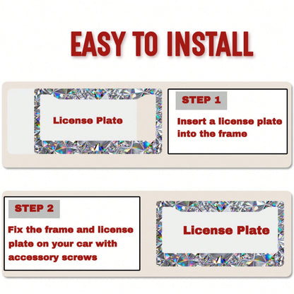 2D Plane, 2D Plane 1, 2D Plane Metal Car Chassis| Shiny Crystal Decoration, Universal For North American And Most International Vehicles, Includes Mounting Screws, Stylish And Secure Fit- 12X 6inch