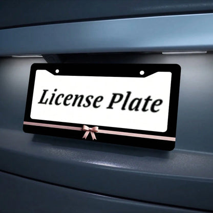 2PC Pink License Plate Frame Cute License Plate Black Funny License Plate Holder Women Personalized Car Accessory Decoration 12.3 X 6.3