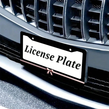 2PC Pink License Plate Frame Cute License Plate Black Funny License Plate Holder Women Personalized Car Accessory Decoration 12.3 X 6.3