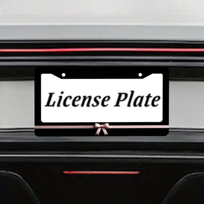 2PC Pink License Plate Frame Cute License Plate Black Funny License Plate Holder Women Personalized Car Accessory Decoration 12.3 X 6.3