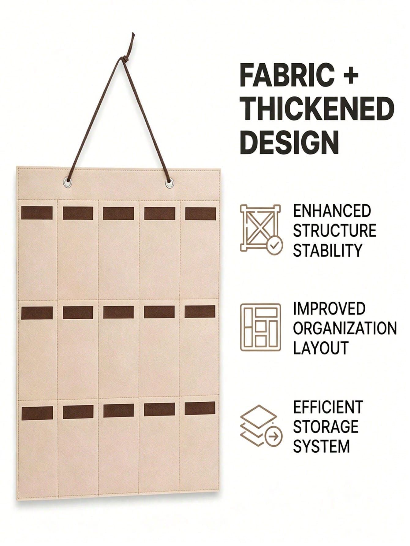 2pcs [1 Bag + 1 Hook] Felt Hanging Fashion Glasses Storage Bag, Multi-Compartment Storage Pocket, Door-Hanging Design, Space-Saving Wall-Mounted Storage Bag, Suitable For Glasses, Jewelry, Hair Access