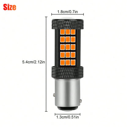 2PCS 1157 66LED Red Strobe Flashing Blinking Brake Stop Tail Parking Light Bulbs YFYW
