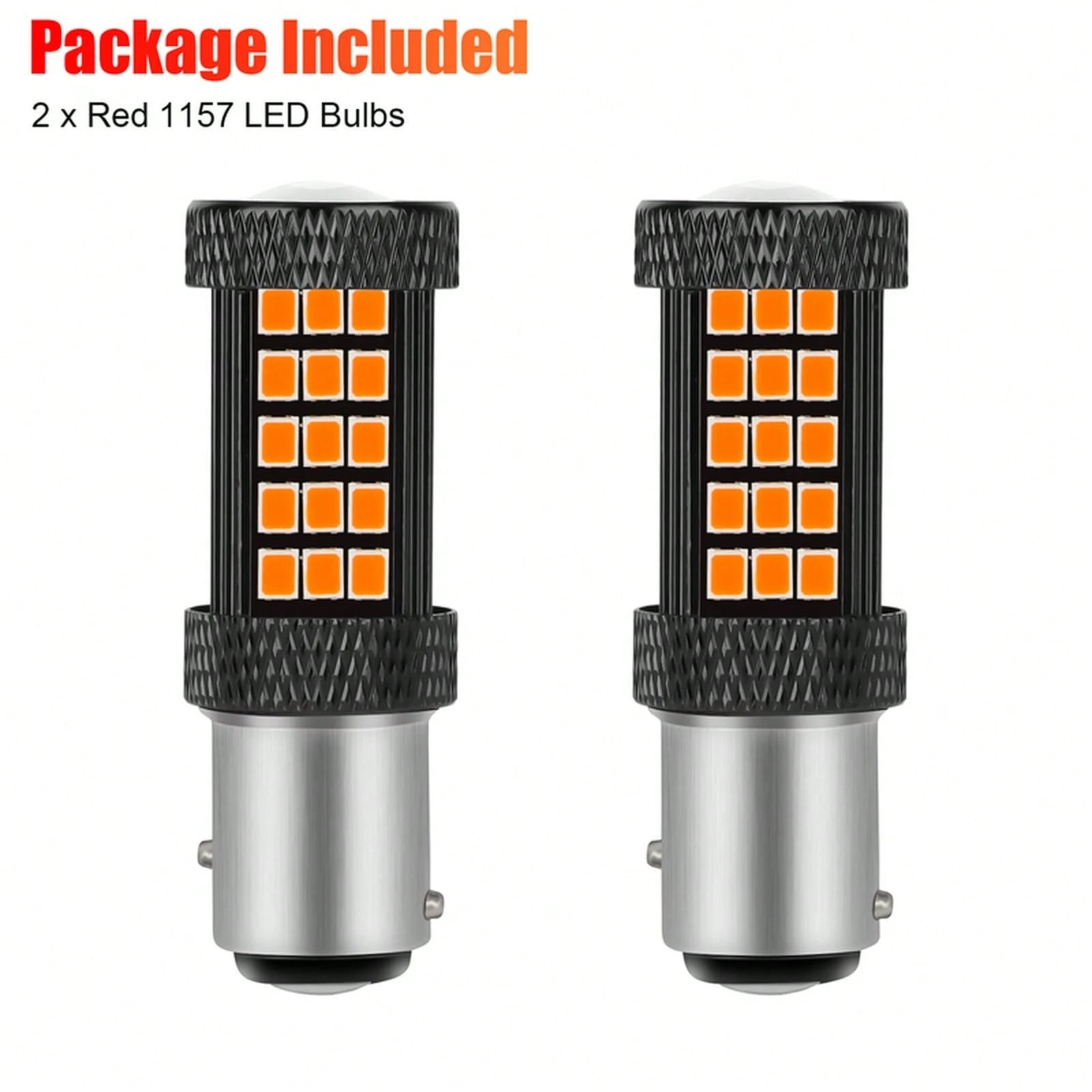 2PCS 1157 66LED Red Strobe Flashing Blinking Brake Stop Tail Parking Light Bulbs YFYW