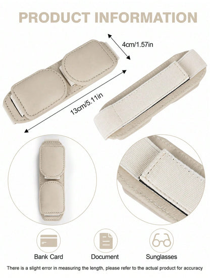 2pcs/1pc Leather Car Fashion Glasses Holder, Car Sun Visor Glasses Storage Organizer Clip, Universal Vehicle Card And Glasses Clip