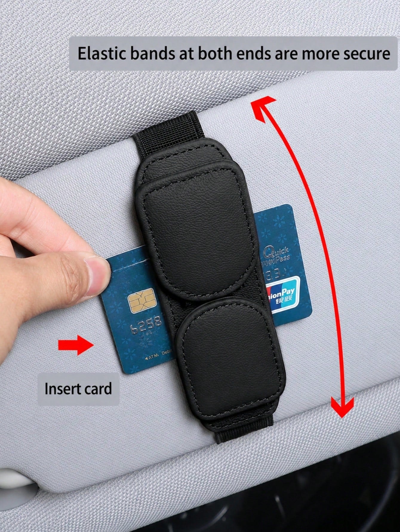 2pcs/1pc Leather Car Fashion Glasses Holder, Car Sun Visor Glasses Storage Organizer Clip, Universal Vehicle Card And Glasses Clip
