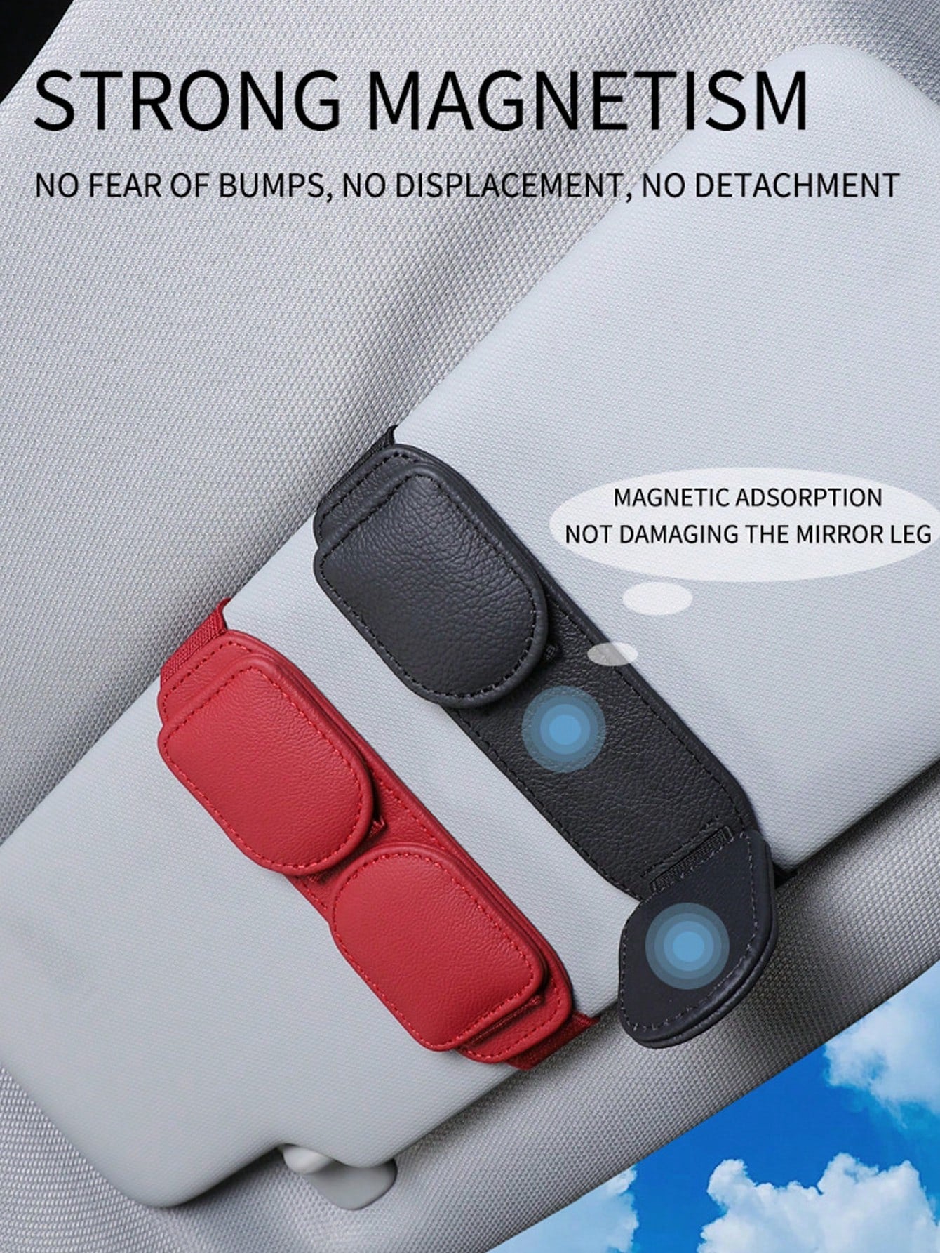 2pcs/1pc Leather Car Fashion Glasses Holder, Car Sun Visor Glasses Storage Organizer Clip, Universal Vehicle Card And Glasses Clip
