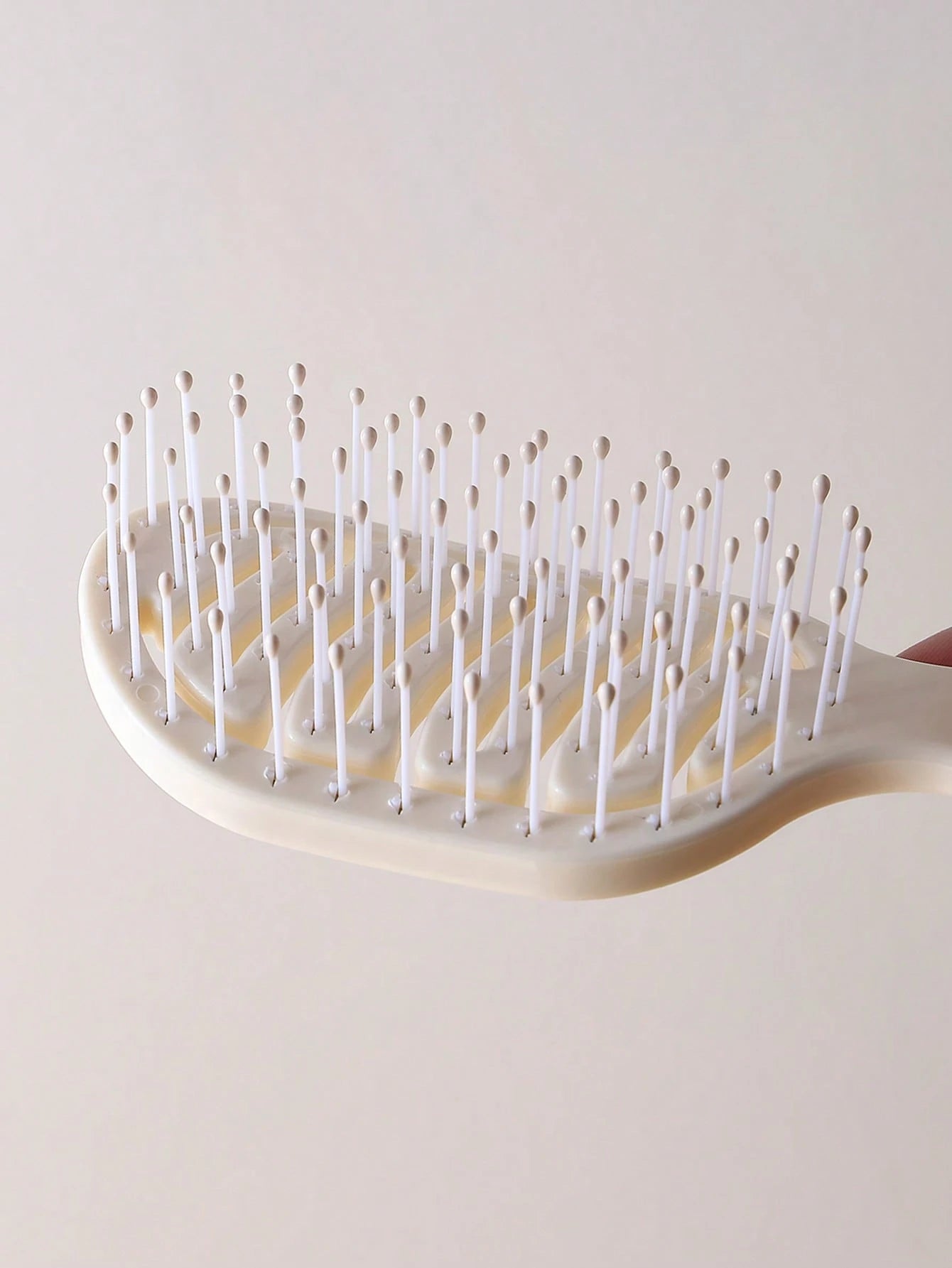 2pcs/1pc Mini Ivory Hollow Portable Styling Hair Brush, Salon Beauty Travel Essential Hair Comb Tool Accessory, Unisex, Suitable For Dry And Wet Hair, Multi-Functional Detangling Brush, Suitable For A