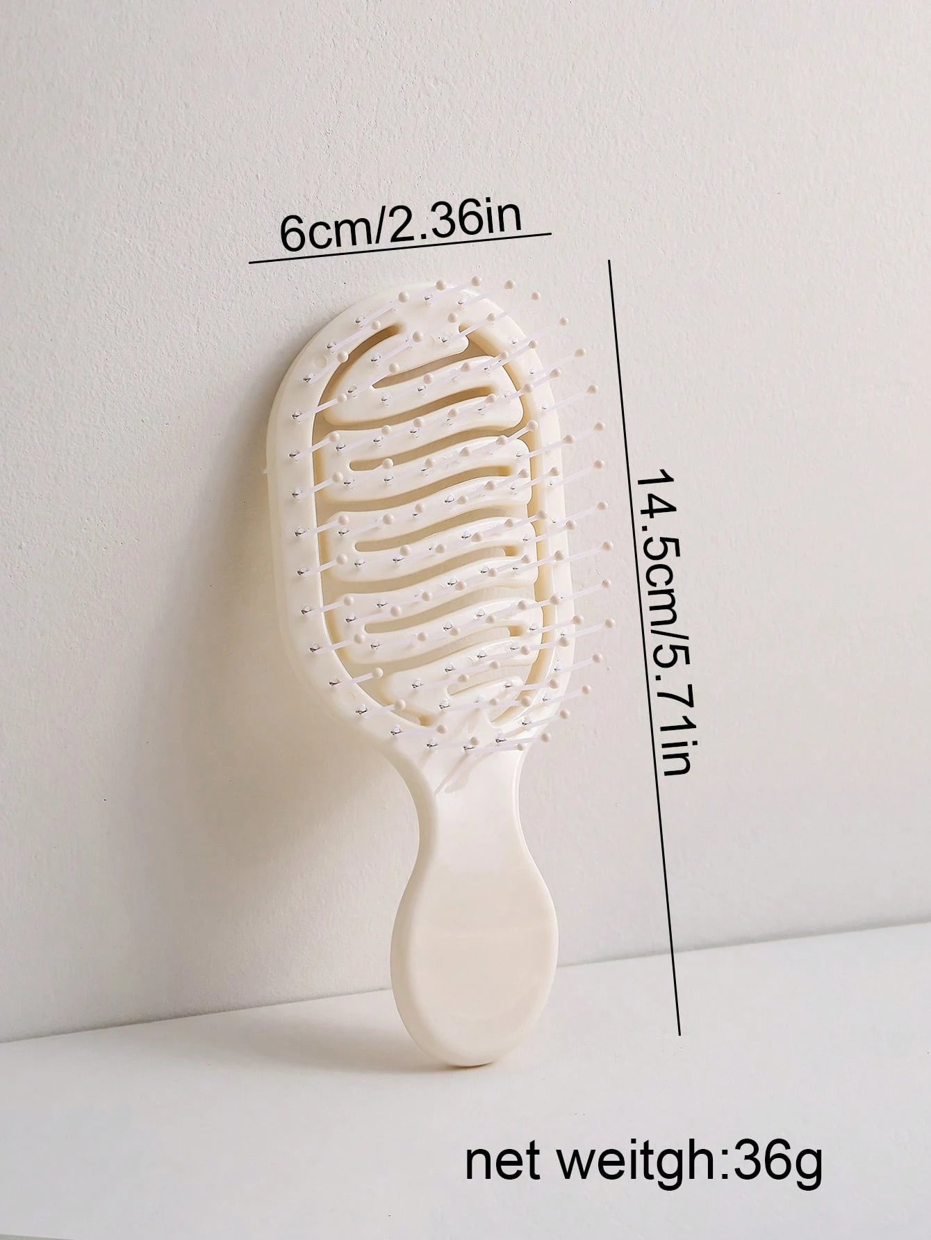 2pcs/1pc Mini Ivory Hollow Portable Styling Hair Brush, Salon Beauty Travel Essential Hair Comb Tool Accessory, Unisex, Suitable For Dry And Wet Hair, Multi-Functional Detangling Brush, Suitable For A