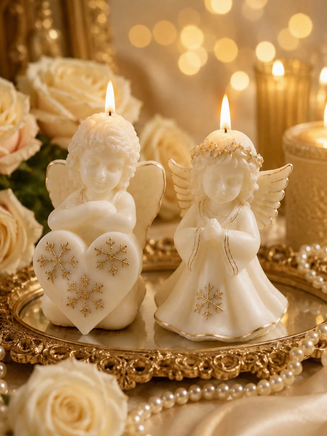 2pcs 3D Exquisite Angel Wings Silicone Molds, Gentle Feather Design, Smooth Easy Release Reusable DIY Candle Plaster Scented Stone Resin Decor, Wedding Desk Decoration Mother's Day Romantic Handmade G