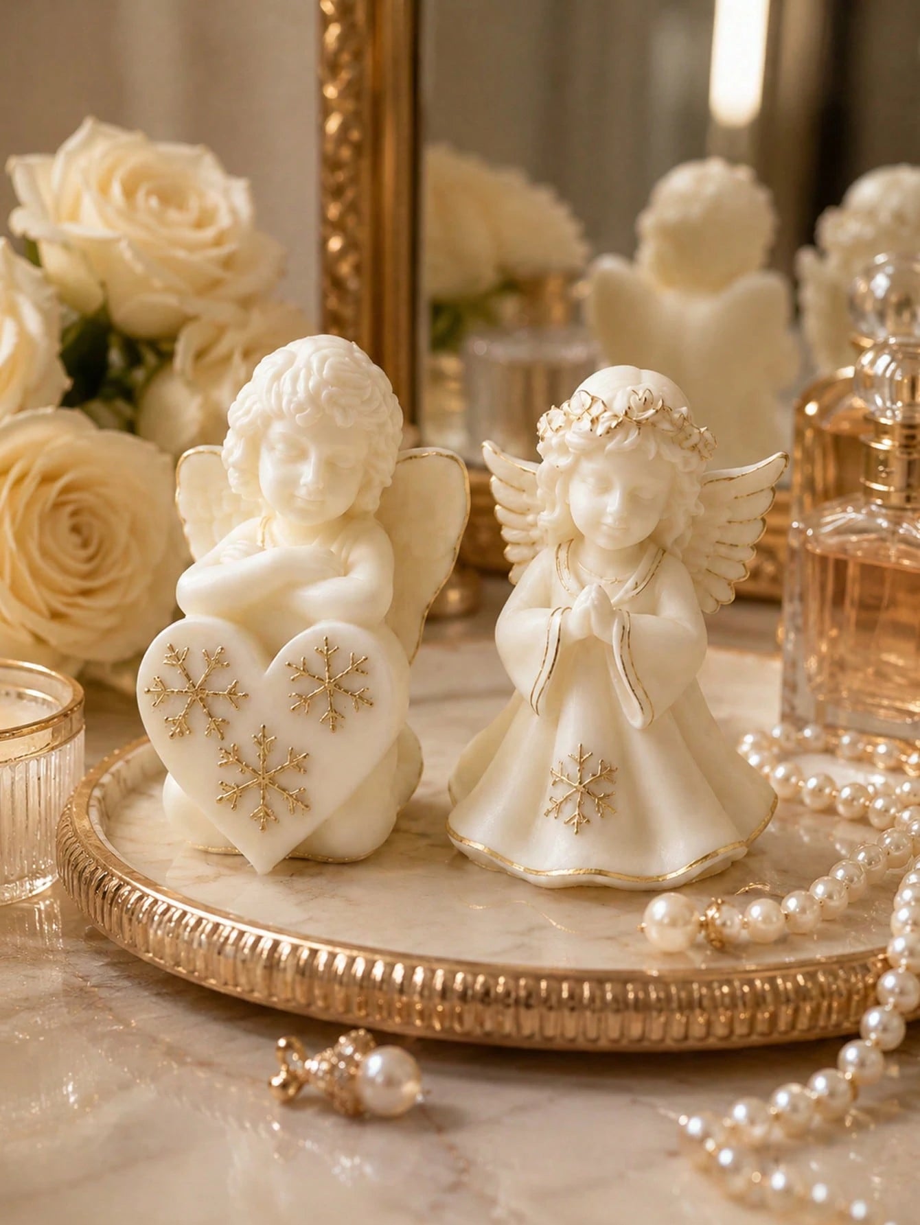 2pcs 3D Exquisite Angel Wings Silicone Molds, Gentle Feather Design, Smooth Easy Release Reusable DIY Candle Plaster Scented Stone Resin Decor, Wedding Desk Decoration Mother's Day Romantic Handmade G