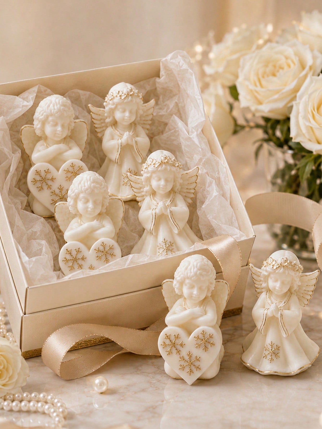 2pcs 3D Exquisite Angel Wings Silicone Molds, Gentle Feather Design, Smooth Easy Release Reusable DIY Candle Plaster Scented Stone Resin Decor, Wedding Desk Decoration Mother's Day Romantic Handmade G