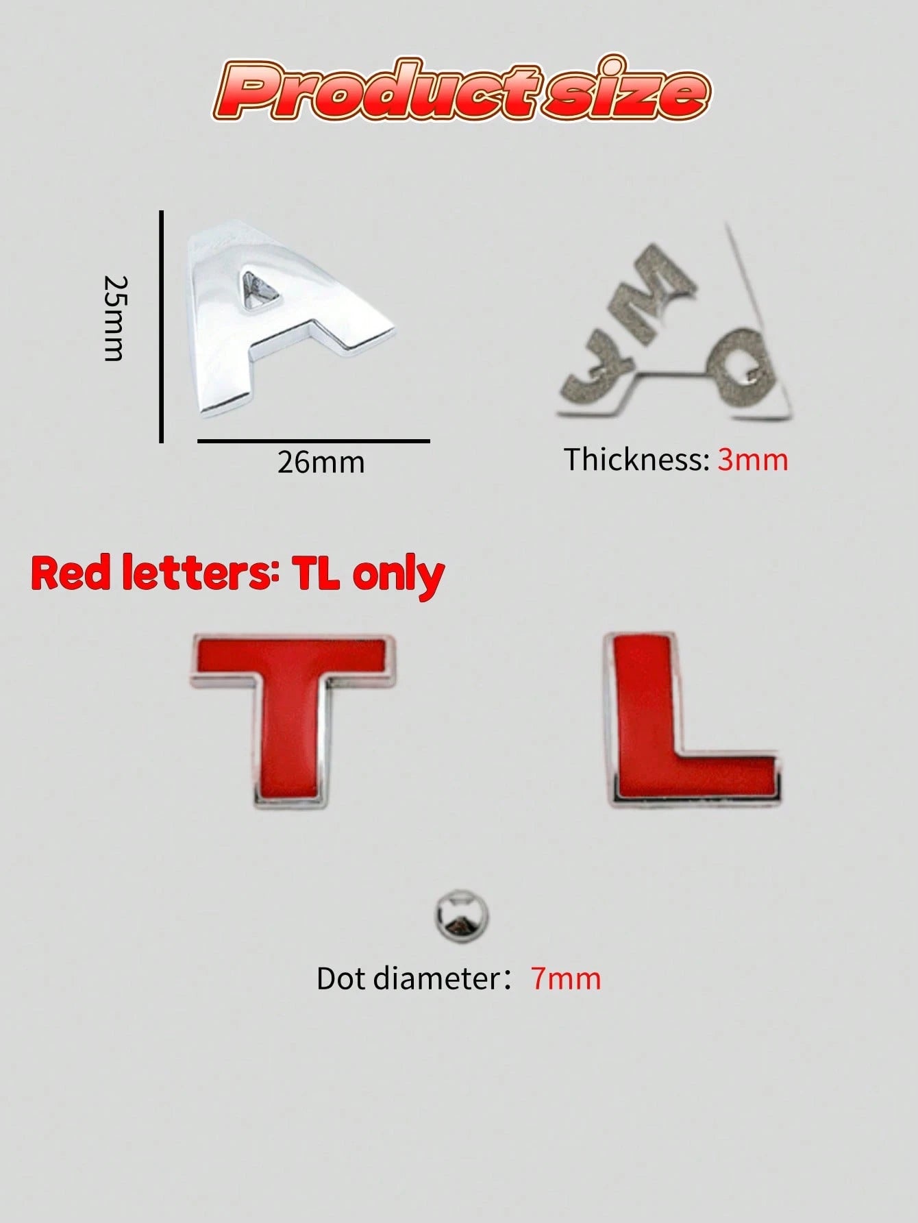 2Pcs 3D Metal Car Letter And Number Decals- DIY Customizable Letter And Number Logo For Vehicle Styling, Zinc Alloy Construction Ensures Longevity And Durability, Perfect For Personalizing The Rear