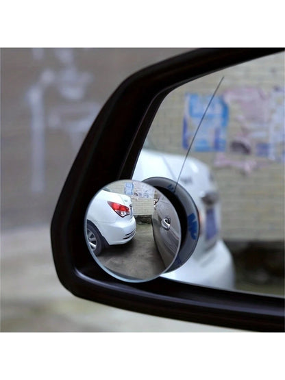2pcs/4pcs Adjustable Car Blind Spot Mirror, 360° Wide Angle Side View Mirror, Compact Frameless Round Rearview Mirror