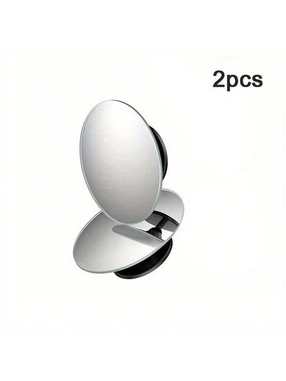 2pcs/4pcs Adjustable Car Blind Spot Mirror, 360° Wide Angle Side View Mirror, Compact Frameless Round Rearview Mirror