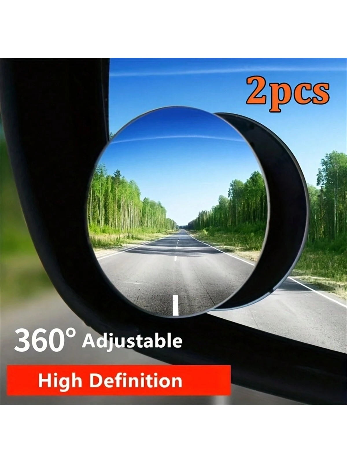 2pcs/4pcs Adjustable Car Blind Spot Mirror, 360° Wide Angle Side View Mirror, Compact Frameless Round Rearview Mirror