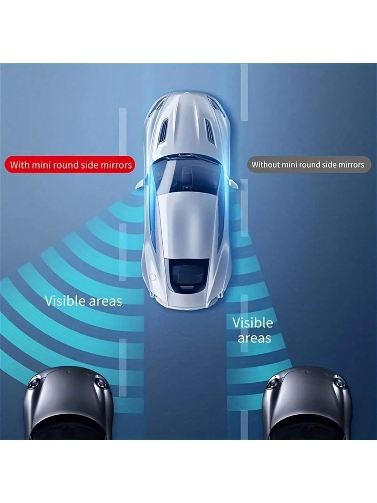 2pcs/4pcs Adjustable Car Blind Spot Mirror, 360° Wide Angle Side View Mirror, Compact Frameless Round Rearview Mirror