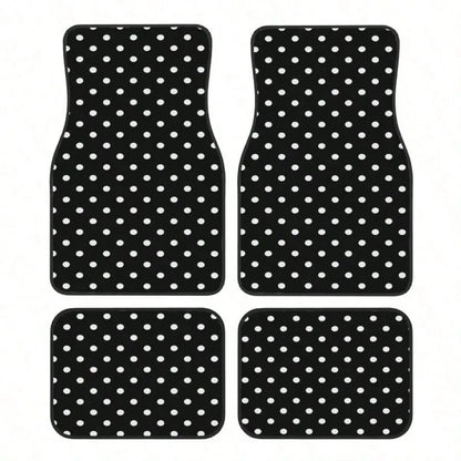2pcs/4pcs Polka Dot Pattern Car Floor Mats- Fashionable, Anti-Pollution, Anti-Slip, Easy To Clean, Fit For All Vehicles, Front & Rear Seat Mats, Protective Car Mats Against Dirt And Dust, Suitable F