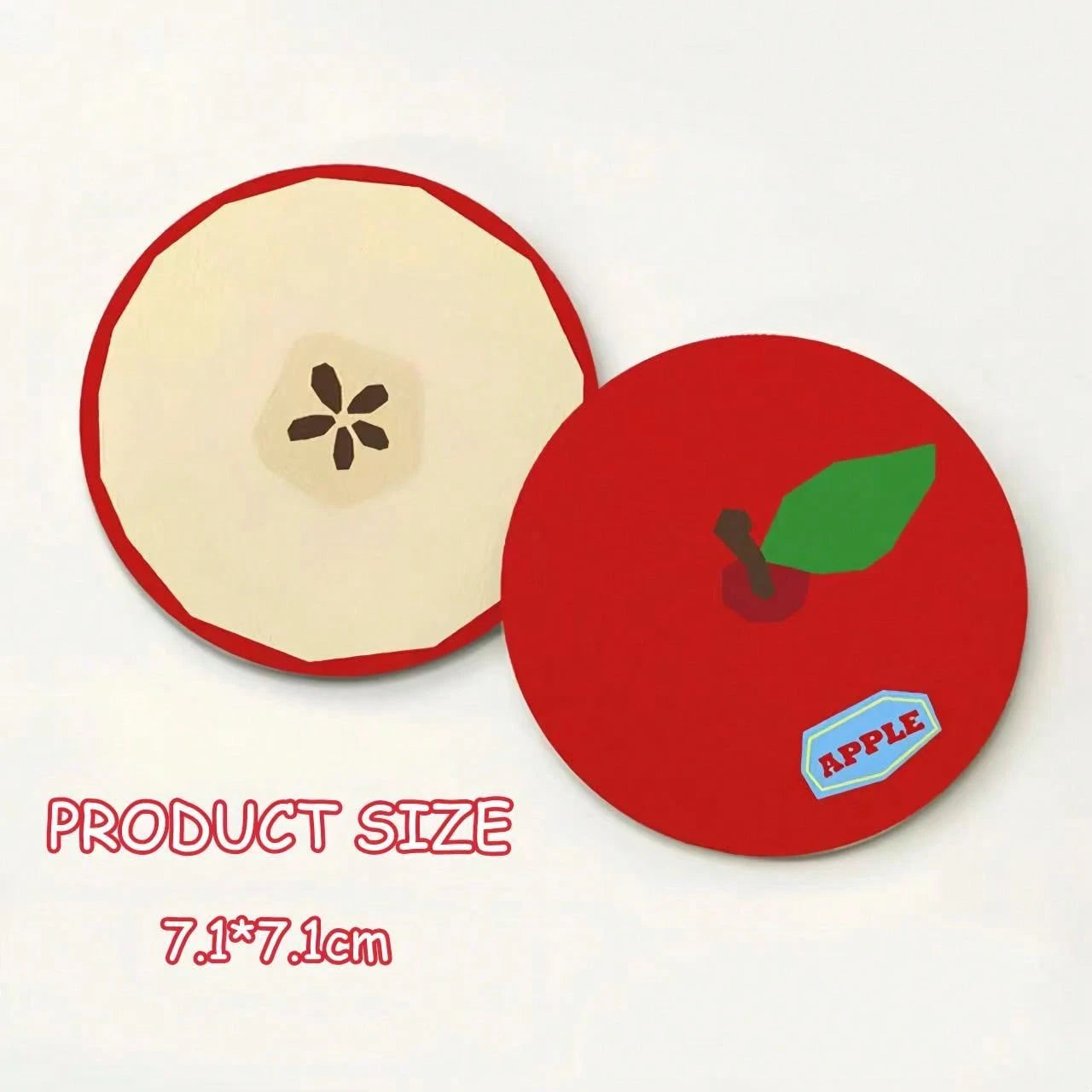 2pcs Apple-Shaped Car Cup Holder Anti-Slip Pads, Leather Material, Heat Resistant And Dirt-Proof, Universal Creative Car Interior Decoration Pads, Car Interior Decor