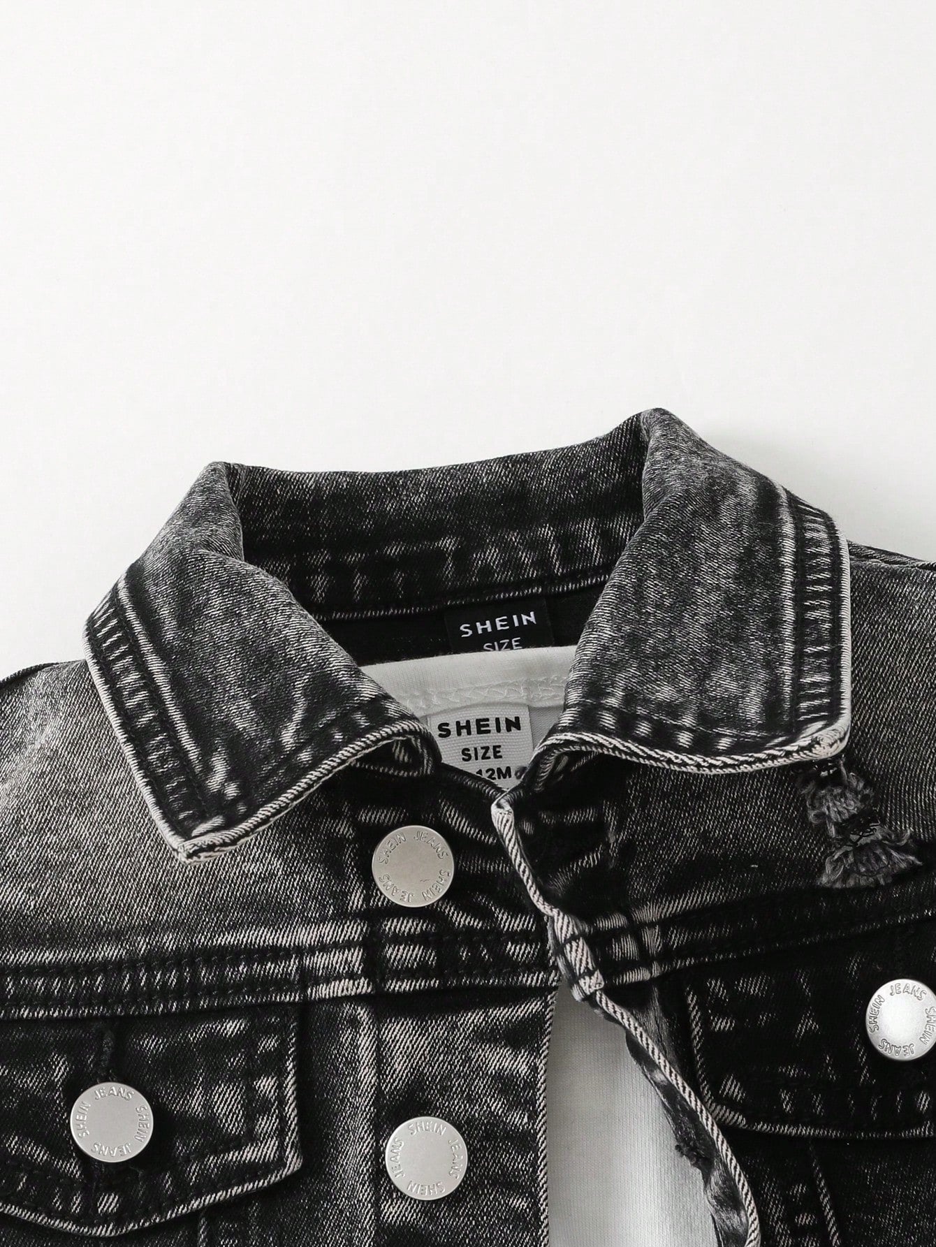 2pcs Baby/Toddler Boys Distressed Urban Street Black Denim Ripped Frayed Jacket And Elastic Skinny Pants Jeans Set Fall Winter,For Boys Fall/Winter Dailywear Outfits,Boys Streetwear Outfits,Boys