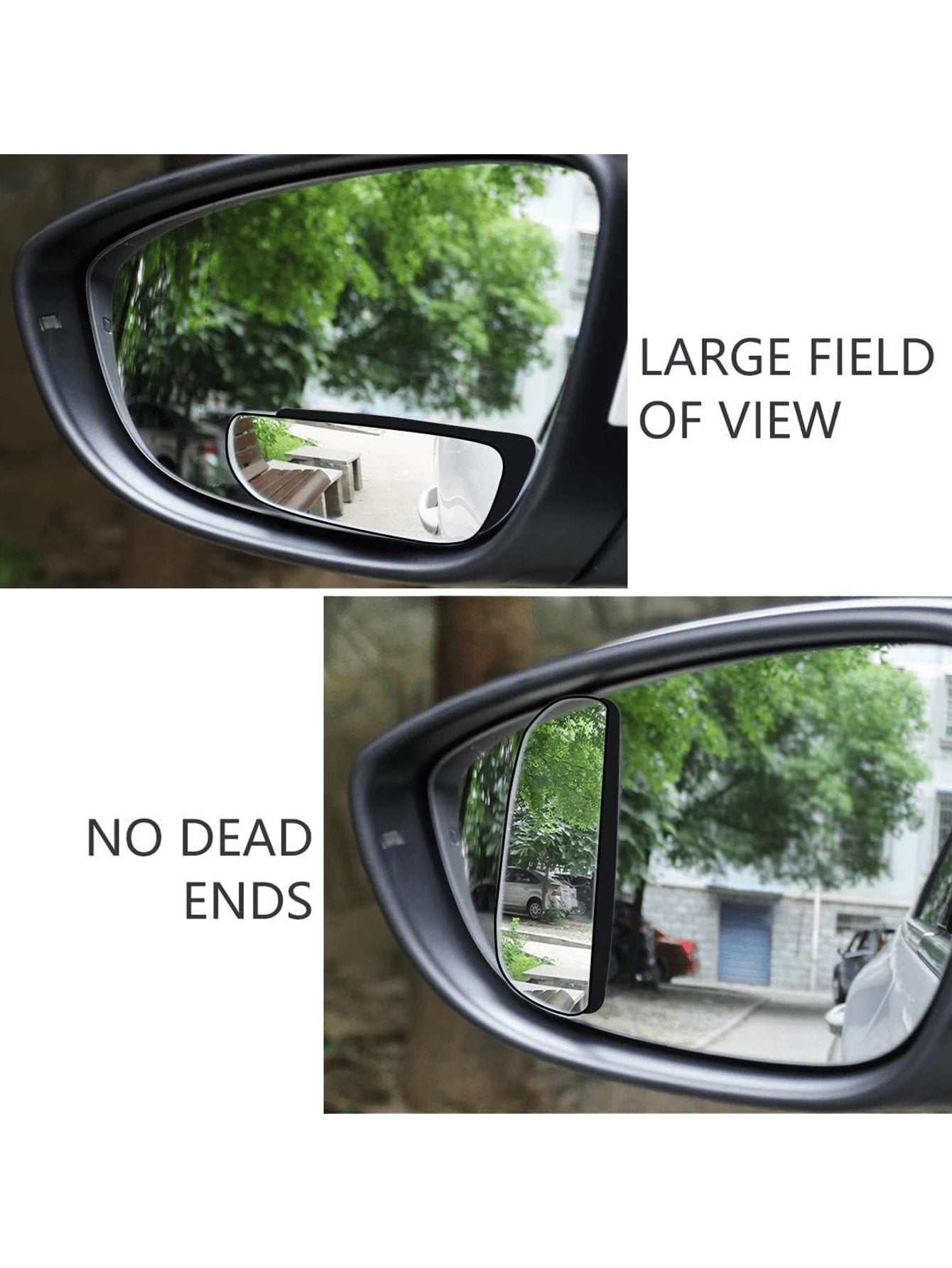 2pcs Blind Spot Rear View Mirrors, Rectangular Adjustable Automotive Auxiliary Rearview Mirror, Universal Fit For Cars