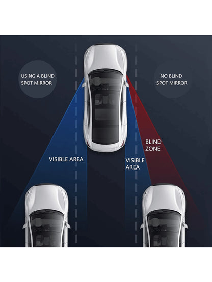 2pcs Blind Spot Rear View Mirrors, Rectangular Adjustable Automotive Auxiliary Rearview Mirror, Universal Fit For Cars