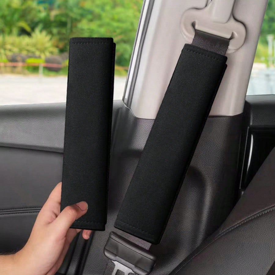2pcs Car Belt Shoulder Pads, Automotive Interior Accessories, Unisex Car Seat Belt Protector Covers, Soft Comfortable & Breathable, Essential For Summer,Car Accessories