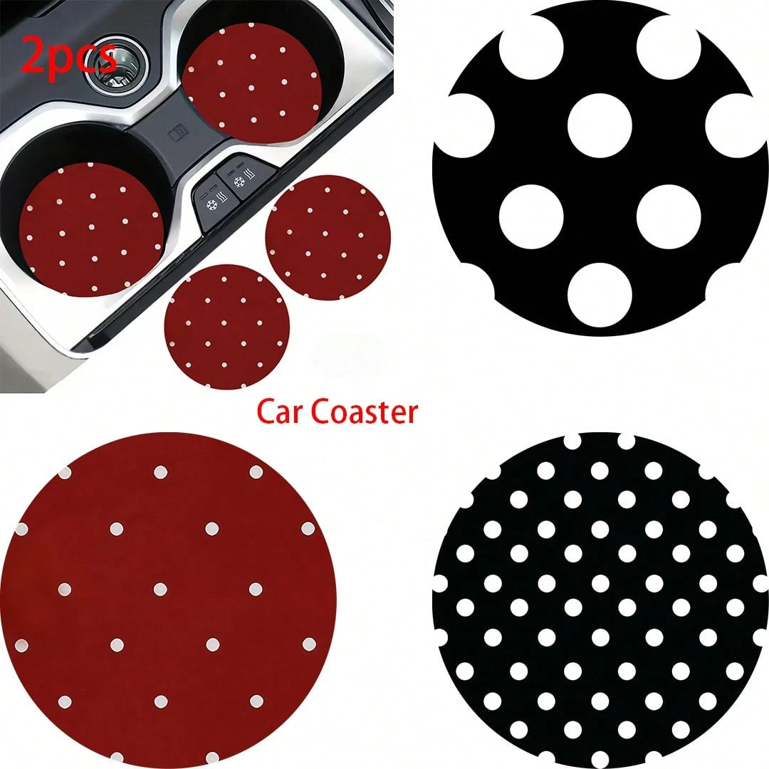 2pcs Car Cup Holder Coasters, Anti-Slip Shockproof Universal Fashion Car Coasters, Insert Interior Accessories, Party Gift