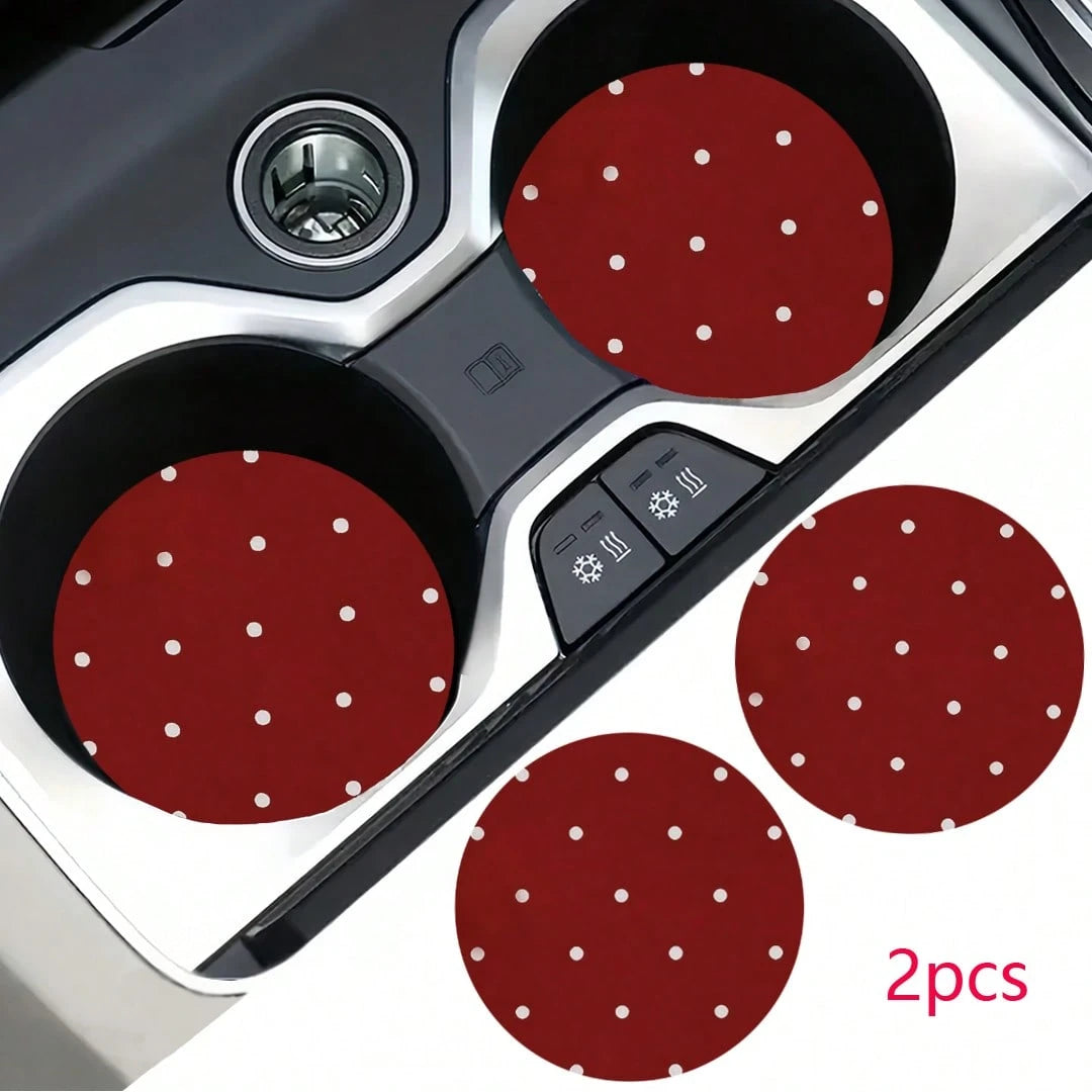 2pcs Car Cup Holder Coasters, Anti-Slip Shockproof Universal Fashion Car Coasters, Insert Interior Accessories, Party Gift