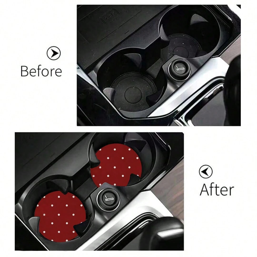 2pcs Car Cup Holder Coasters, Anti-Slip Shockproof Universal Fashion Car Coasters, Insert Interior Accessories, Party Gift