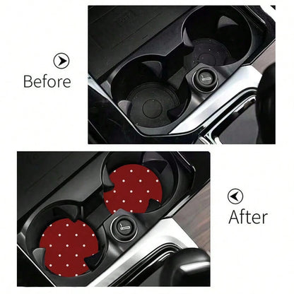 2pcs Car Cup Holder Coasters, Anti-Slip Shockproof Universal Fashion Car Coasters, Insert Interior Accessories, Party Gift