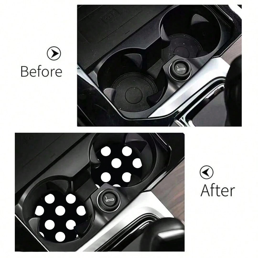 2pcs Car Cup Holder Coasters, Anti-Slip Shockproof Universal Fashion Car Coasters, Insert Interior Accessories, Party Gift