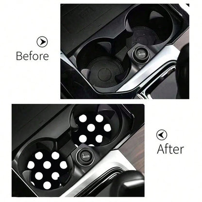 2pcs Car Cup Holder Coasters, Anti-Slip Shockproof Universal Fashion Car Coasters, Insert Interior Accessories, Party Gift