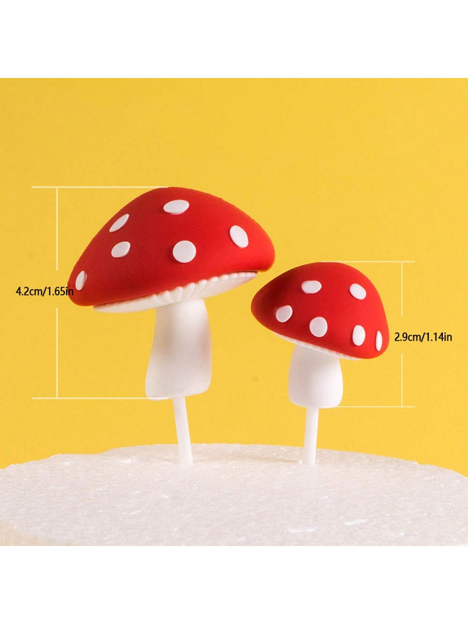 2pcs Car Decoration Soft Silicone Mushroom Shaped Ornament For Car Interior Dashboard, Rearview Mirror, Air Vent