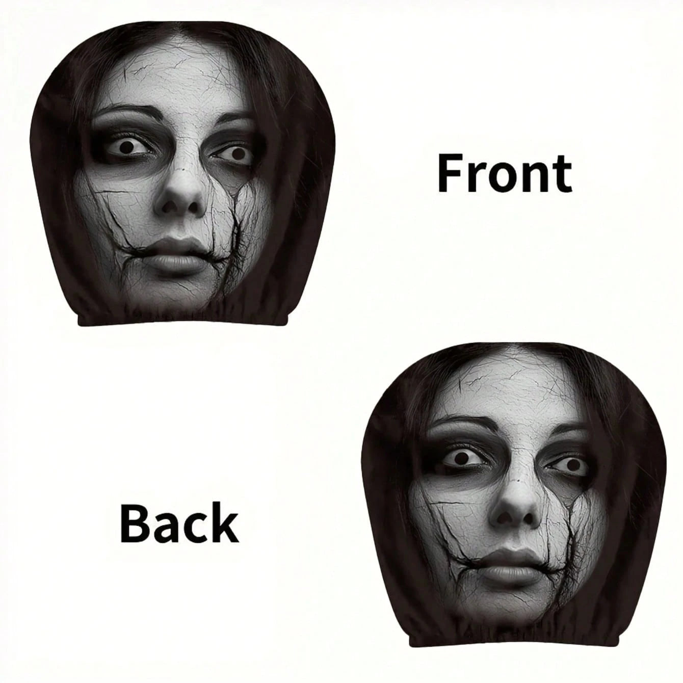 2pcs Car Headrest Covers/Car Seat Covers: Perfect For Daily Commutes With A Healing Vibe, Instantly Enhances The Festive Atmosphere, Features Quirky Ghosts, Transforms Commutes And Trips Into A Cute T