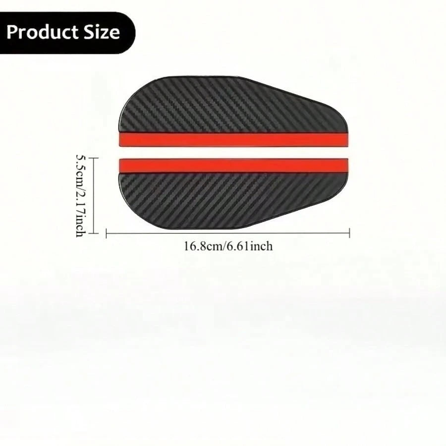 2pcs Car Rearview Mirror Rain Cover, Thickened Carbon Fiber Texture Rain Shield, Enhanced Clear Visibility, Reinforced Edge Durable Protection, Suitable For Rainy Day Driving, Off-Road Travel, Daily V