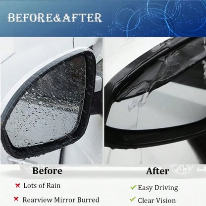 2pcs Car Rearview Mirror Rain Cover, Thickened Carbon Fiber Texture Rain Shield, Enhanced Clear Visibility, Reinforced Edge Durable Protection, Suitable For Rainy Day Driving, Off-Road Travel, Daily V