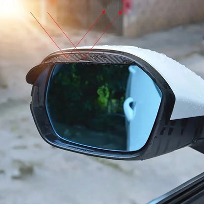2pcs Car Rearview Mirror Rain Cover, Thickened Carbon Fiber Texture Rain Shield, Enhanced Clear Visibility, Reinforced Edge Durable Protection, Suitable For Rainy Day Driving, Off-Road Travel, Daily V