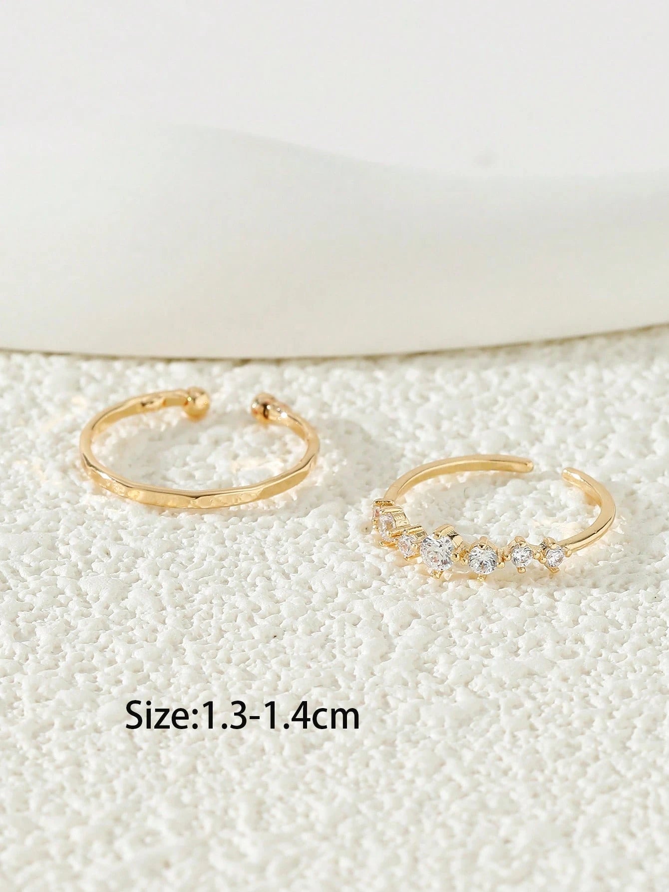 2pcs Cubic Zirconia Decorated Toe Rings, Women Beach Jewelry