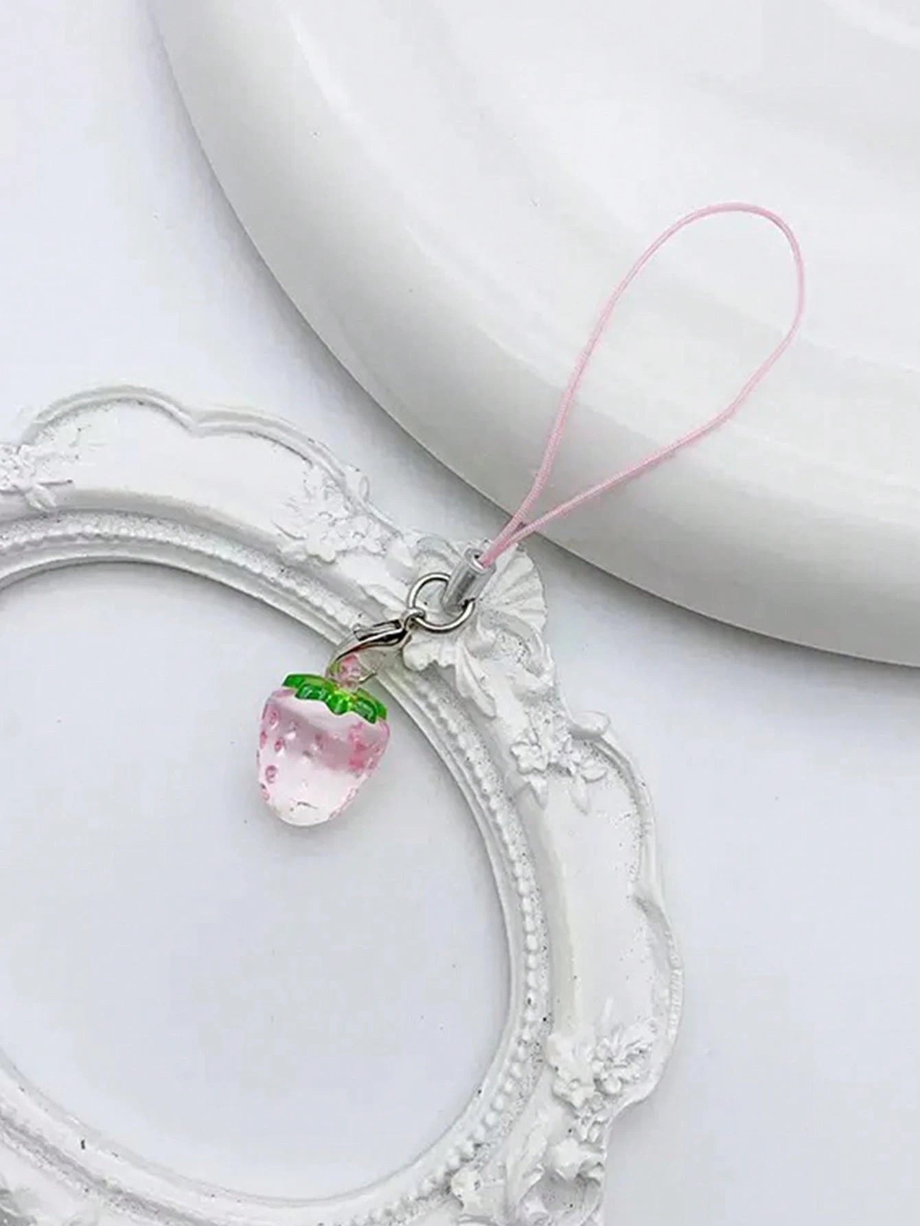 2pcs Cute Pink Strawberry Shaped Cellphone Pendant Phone Strap Phone Lanyard Suitable For Phones, Bags And Keys Gifts For Mother, Family, Friends, Birthday, Holiday Phone Charm, Phone Chain