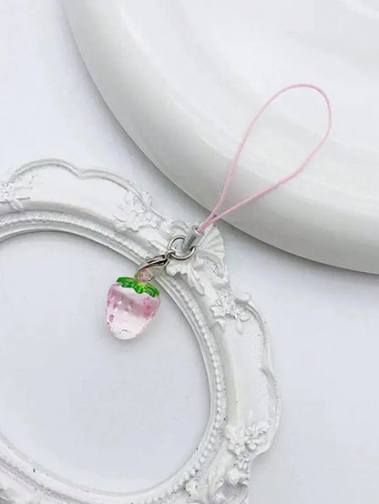 2pcs Cute Pink Strawberry Shaped Cellphone Pendant Phone Strap Phone Lanyard Suitable For Phones, Bags And Keys Gifts For Mother, Family, Friends, Birthday, Holiday Phone Charm, Phone Chain