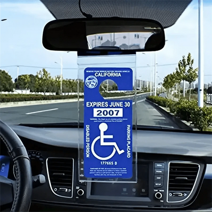 2pcs Disabled Slogan Sign PVC Hook Bag, Parking Sign Bag, Disability Card Card Car Hanging Bag Keep You Handicap Parking Placard