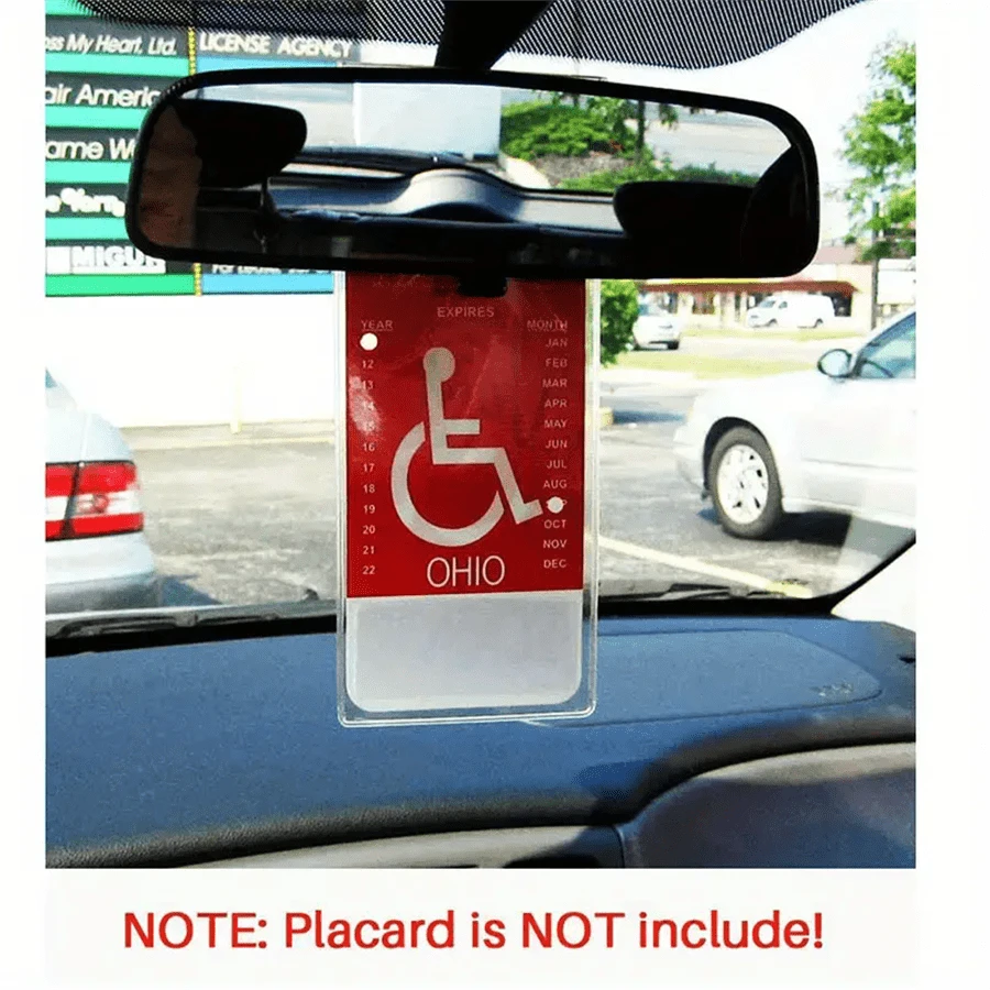 2pcs Disabled Slogan Sign PVC Hook Bag, Parking Sign Bag, Disability Card Card Car Hanging Bag Keep You Handicap Parking Placard