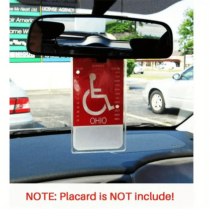 2pcs Disabled Slogan Sign PVC Hook Bag, Parking Sign Bag, Disability Card Card Car Hanging Bag Keep You Handicap Parking Placard